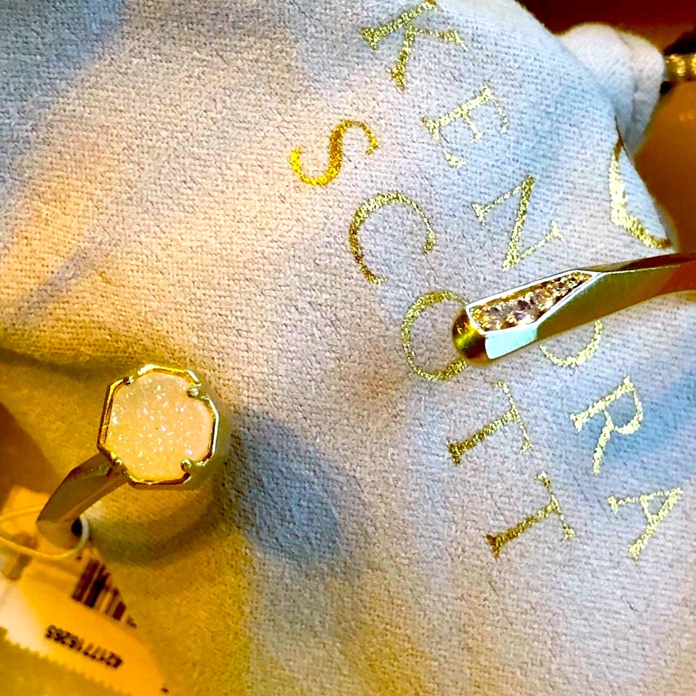 NWT Kendra Scott RARE & RETIRED Ashlee Bracelet Yellow Gold & Iridescent Drusy! - Picture 6 of 16